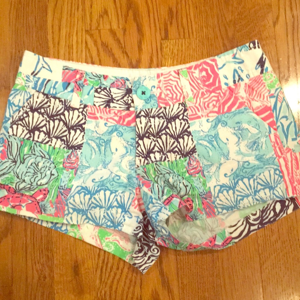 Lilly Pulitzer multiprint shorts.